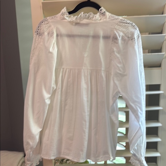 LOFT White Eyelet Blouse - Picture 2 of 4